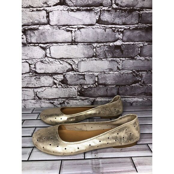 Kork Ease Metallic Gold Leather Perforated Ballet Flats Shoes Women Sz 11M US/43 - Picture 8 of 16